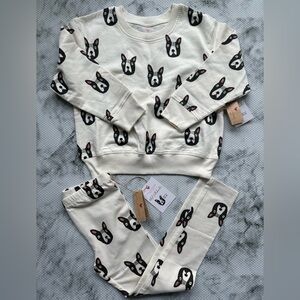 NWT Pink Chicken Boston Terrier Set